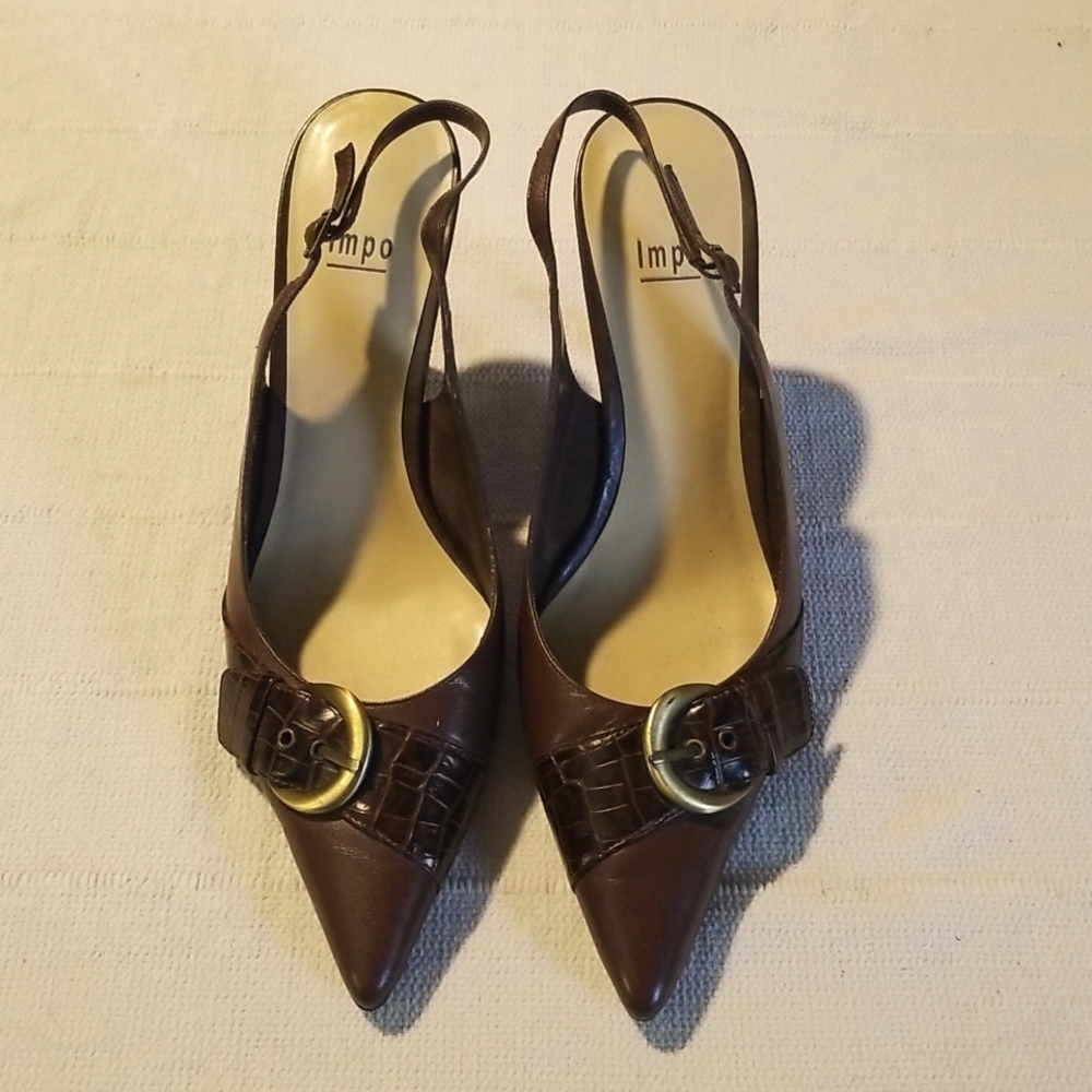 Impo Brown Slingback Heels